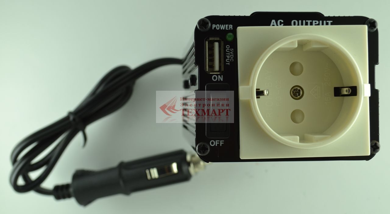 Инвертор напряжения DC-AC 12V-220V 150W Intelligent USB 5V купить в  интернет магазине техмарт.рф в Санкт-Петербурге